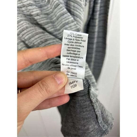 Lilla P Long Sleeve Striped Gray Round Neck Cotton Blend Top‎ Size L - Picture 6 of 7